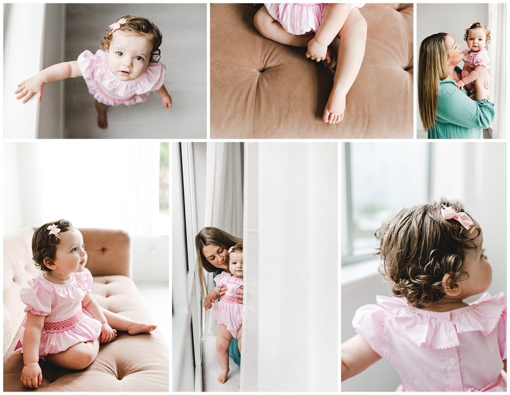 photos to celebrate a baby girl's first birthday